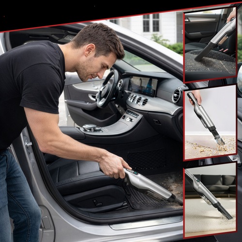 Silný bezdrôtový vysávač do auta